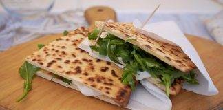 piadina insalata e fiori di zucca