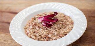 risotto alla birra con radicchio e salsiccia