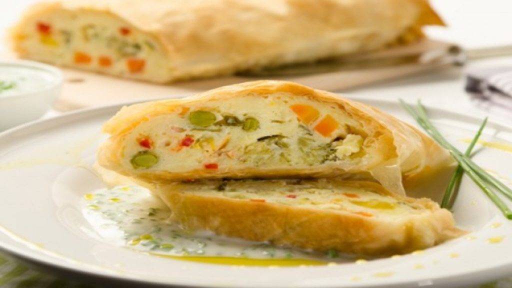 strudel con verdure e robiola