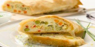 strudel con verdure e robiola