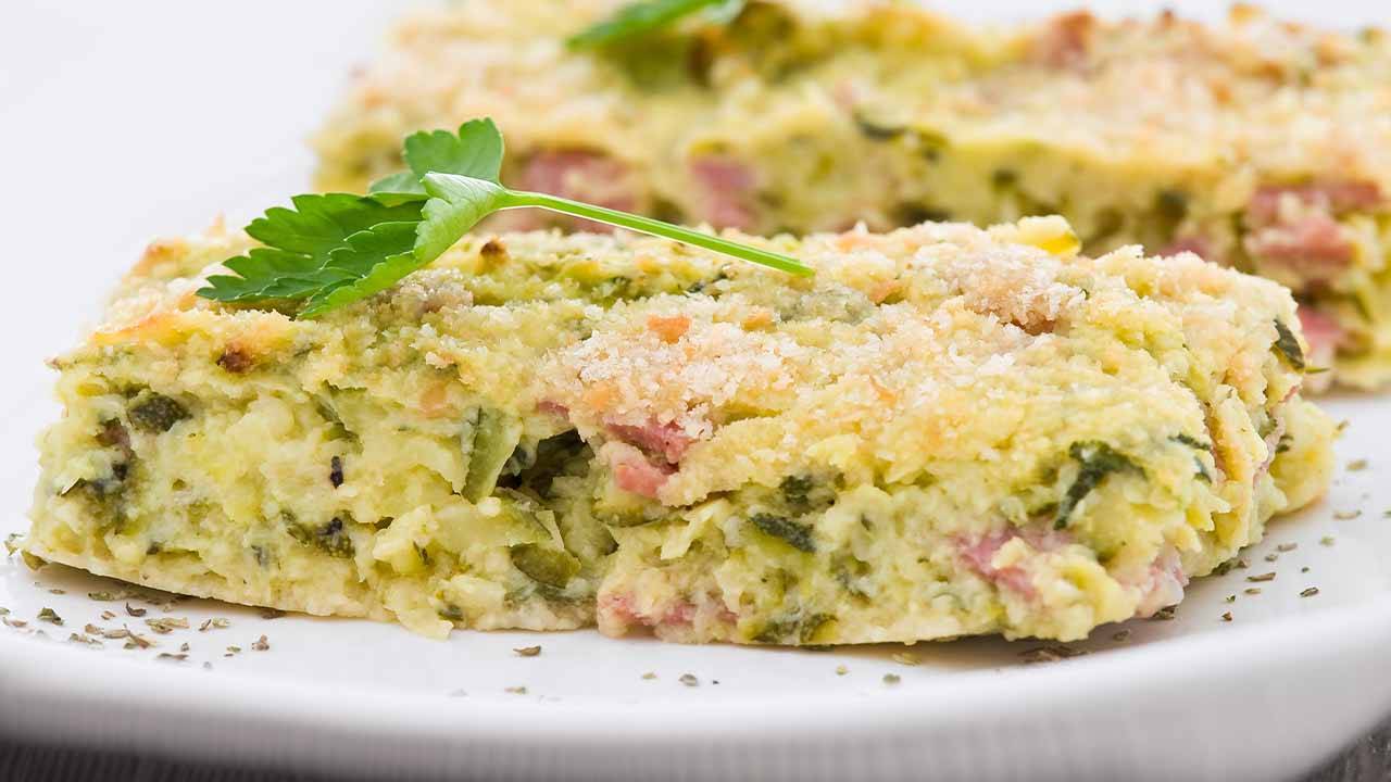 Gateau di patate con zucchine e pancetta