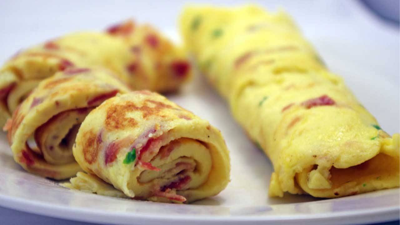 Omelette arrotolate provolone e speck