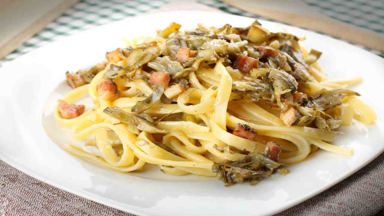 pasta con carciofi e speck