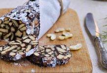 Salame al cioccolato fondente con anacardi - ricettasprint