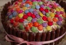 Torta scenografica di compleanno al triplo cioccolato