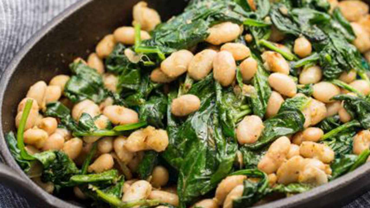 fagioli e spinaci piccanti