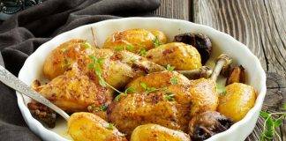 Cosce di pollo e patate al forno con funghi - ricettasprint
