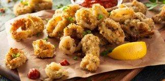 Anelli di calamari con pangrattato al forno