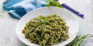 Farro con fagiolini e pesto