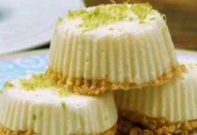 Mini cheesecake di ricotta, mandorle e lime | Il tortino perfetto Mini cheesecake con ricotta mandorle e lime FOTO ricettasprint