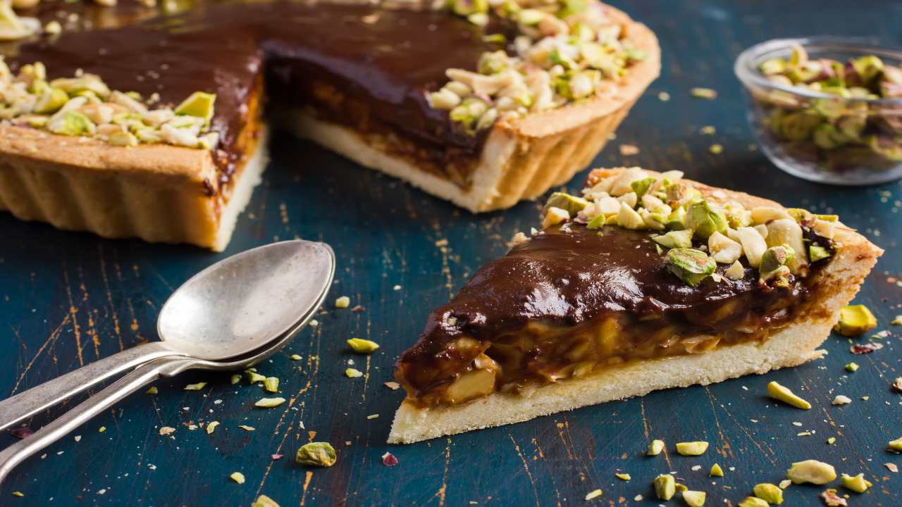 Crostata al cioccolato e pistacchio