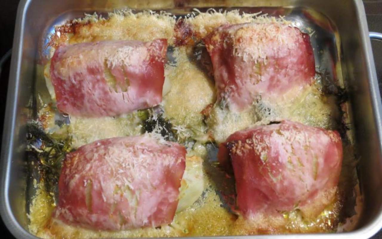 Finocchi al prosciutto al forno FOTO ricettasprint