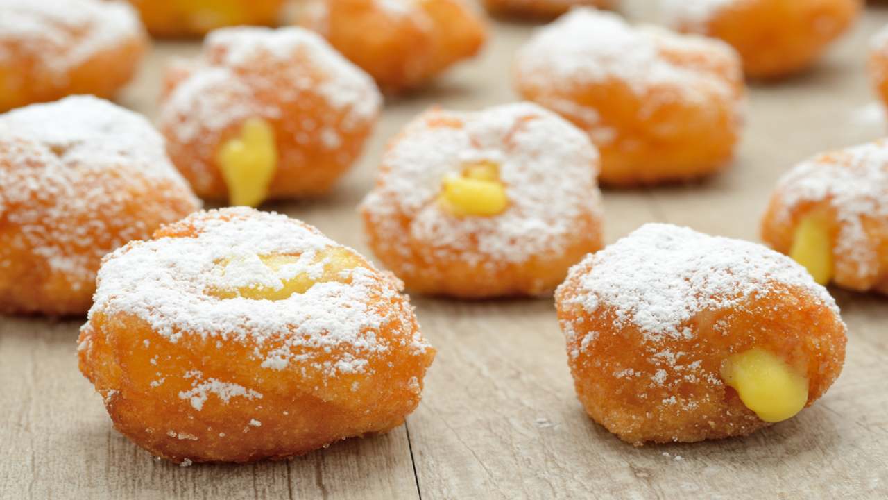 Frittelle alla crema senza lievitazione