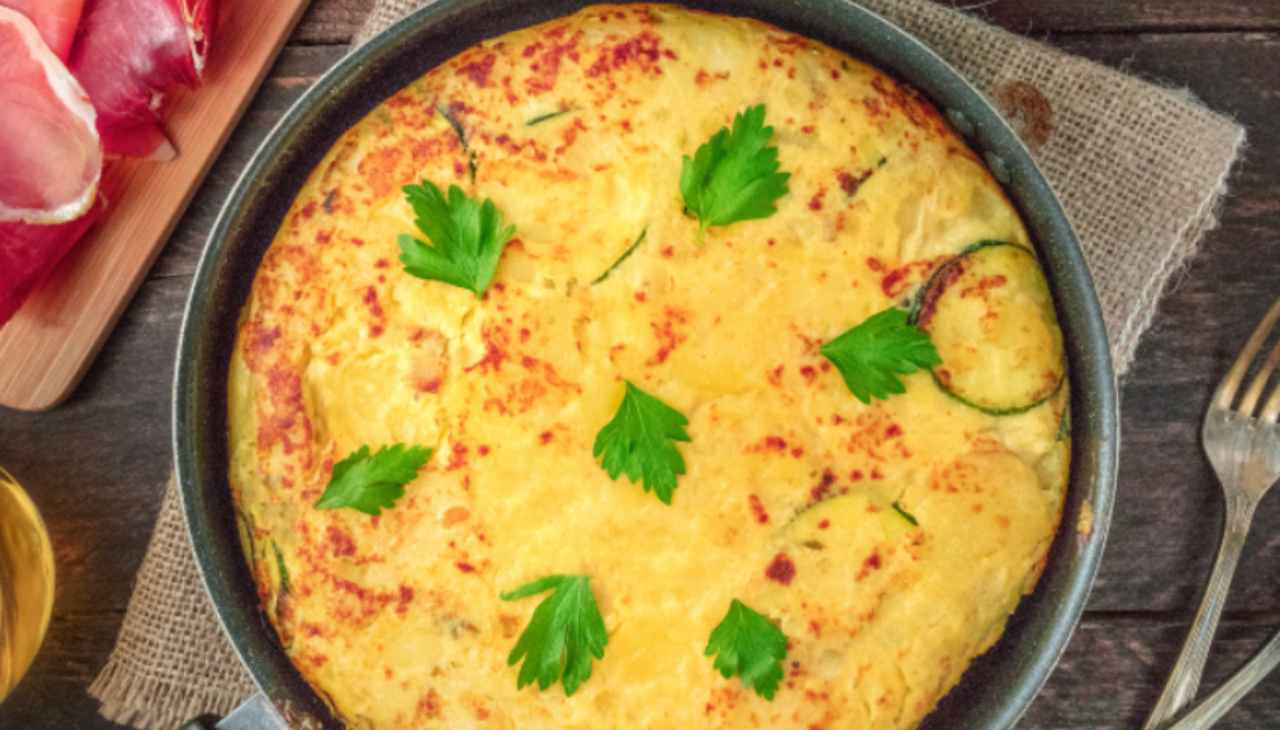 Schiacciata alta patate zucchini prosciutto - ricettasprint