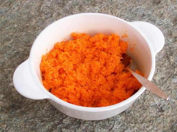 Torta di carote con succo d'arancia