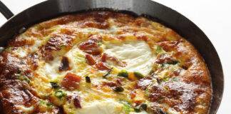 Frittata con verdure e salame