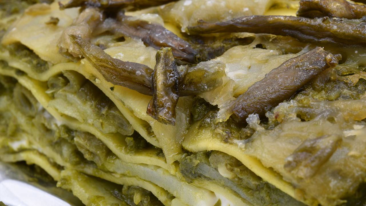 Pasta con carciofi al forno