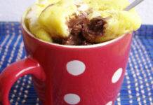 torta in tazza con nutella