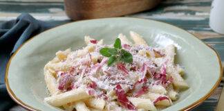 penne con formaggio e radicchio