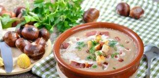 Zuppa di castagne con pancetta croccante ricettasprint