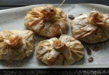 Fagottini pasta fillo con mele | Dessert raffinato e unico Dessert con pasta fillo