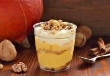 Tiramisù alla zucca con noci e cannella