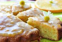 Torta arancia, cioccolato bianco e mandorle