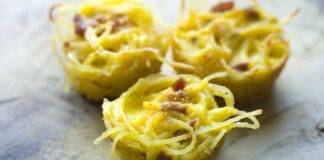 Cestini di frittata di pasta alla carbonara Ricettasprint