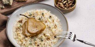 Risotto al gorgonzola con pere e noci