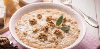 Risotto alle noci caramellate ricetta