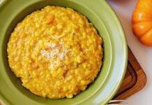 Risotto zucca e melagrana light ricetta