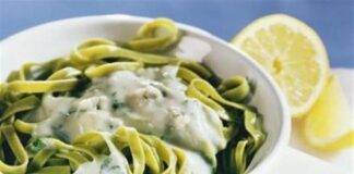 fettuccine verdi limone formaggio FOTO ricettasprint