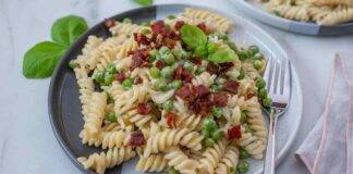 Fusilli cremosi con piselli e guanciale ricettasprint