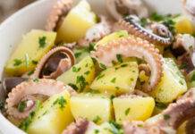 Polpo con basilico e patate