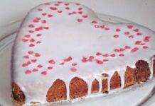 Torta glassata a forma di cuore Ricettasprint