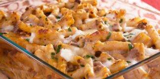 ziti al formaggio e prosciutto