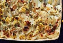 Pasticcio di patate carciofi e speck