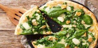 Pizza con spinaci