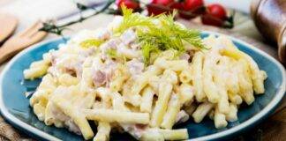 Ziti con crema di robiola e prosciutto ricetta