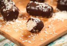 Barrette al cioccolato ripiene di cocco e vaniglia