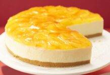 Cheesecake all’arancia | Fresca e profumata, dal colore arancione cheesecake arancia ricetta FOTO ricettasprint