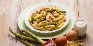 Garganelli con pancetta asparagi e crema al formaggio