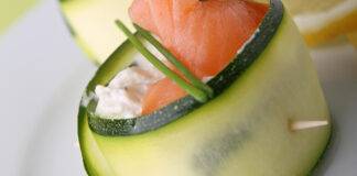 zucchine farcite con salmone e formaggio