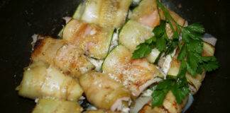 zucchine arrostite con ricotta e tonno