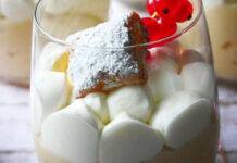 Crema al cucchiaio con pasta sfoglia