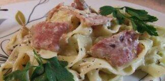 Pappardelle con vellutata di ceci e speck croccante