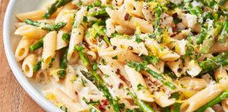 Penne asparagi e pesce