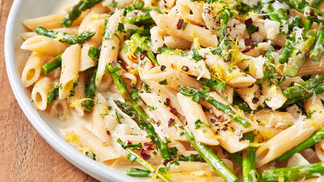 Penne asparagi e pesce