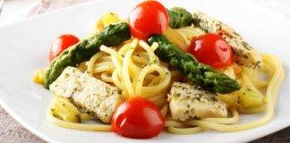 Spaghetti verdura e pesce