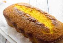 Plumcake alla vaniglia con pesche sciroppate